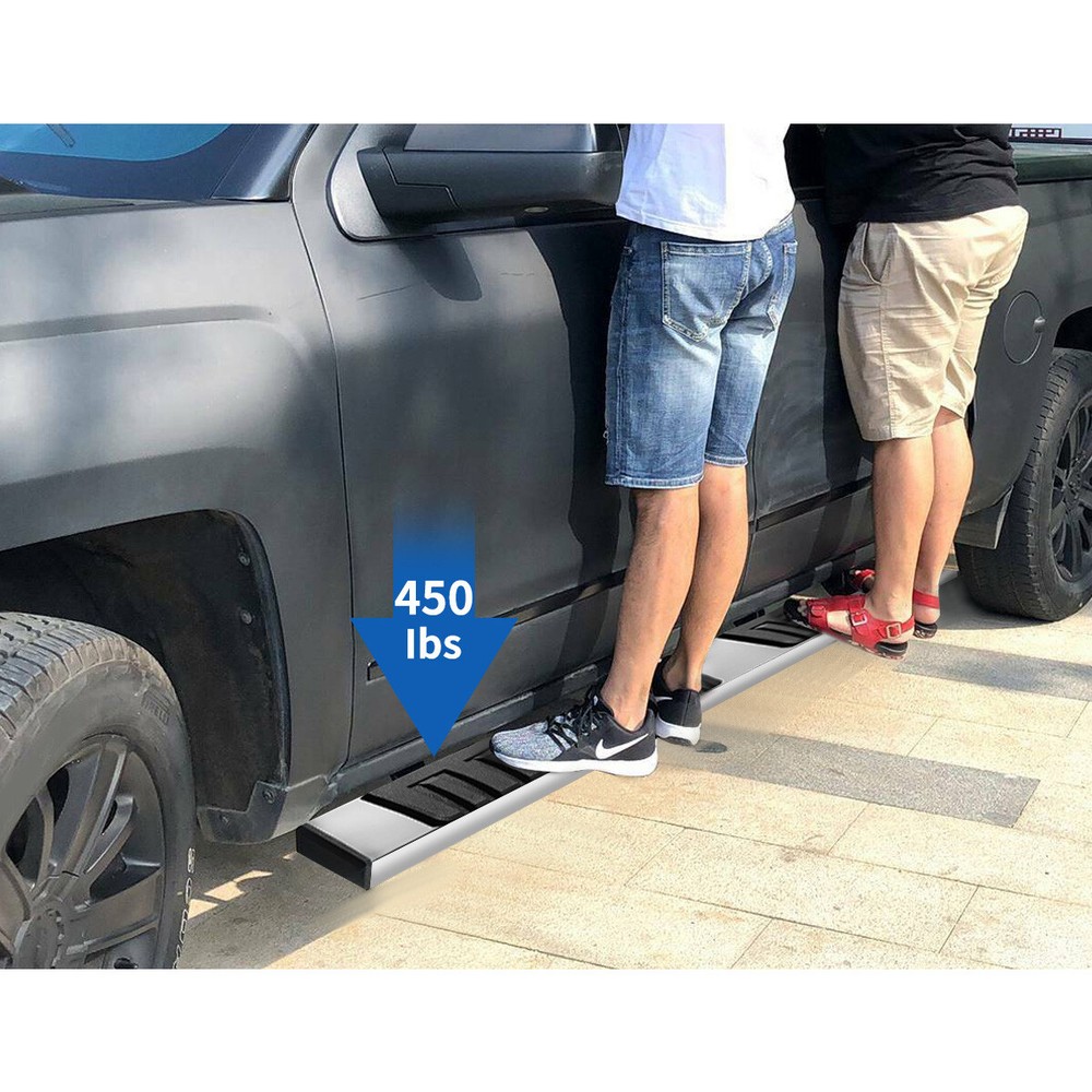 for 2007-2018 Silverado Double/Extended Cab 6" Running Boards Side Step Bars S/S