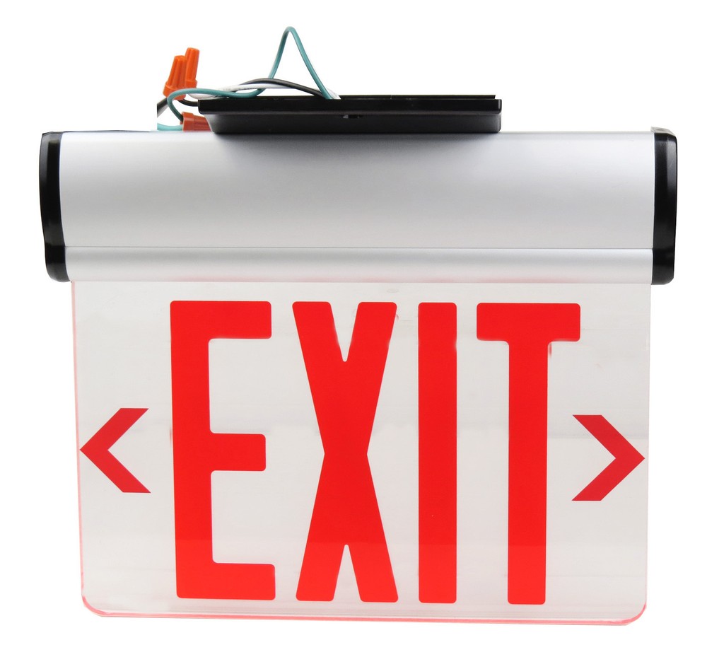 Kaito GSEL-200SR LED Edge-Lit Rotatable Exit Sign with Battery Backup - Red