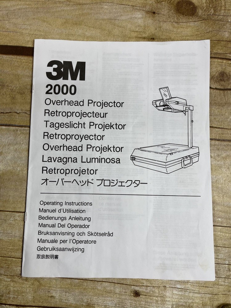 3M 2000 AG Compact Portable Overhead Projector w/ Manual - Read Desc