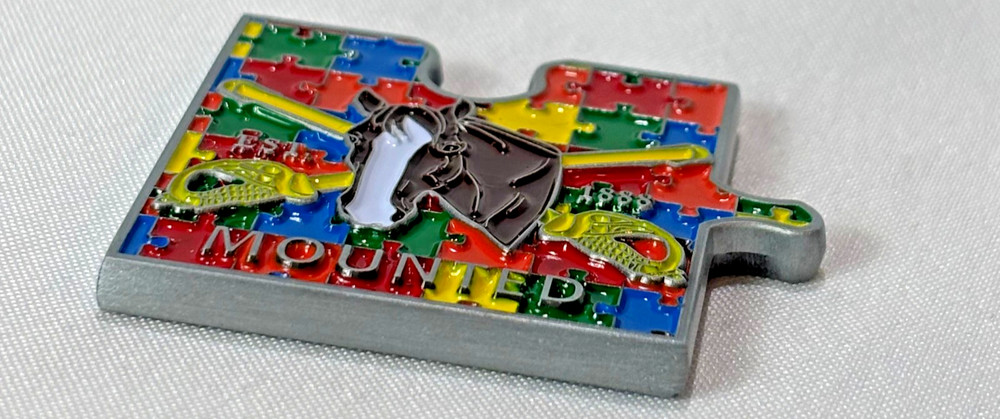 Mounted Puzzle Piece Shape Challenge Coin Sleep Problem Autism Awareness