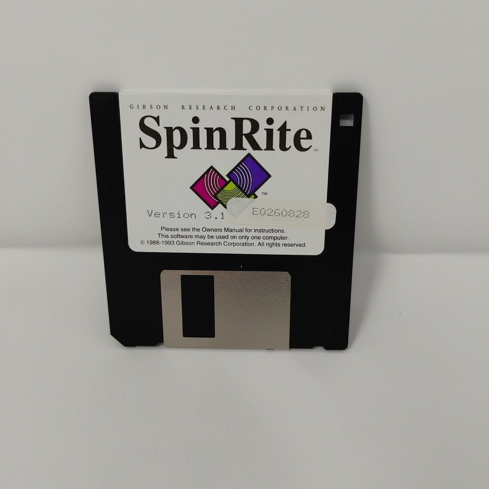 SpinRite 3.1 Disk Drive Data Recovery Software 3.5" 5.25" Floppy Disks + Manual