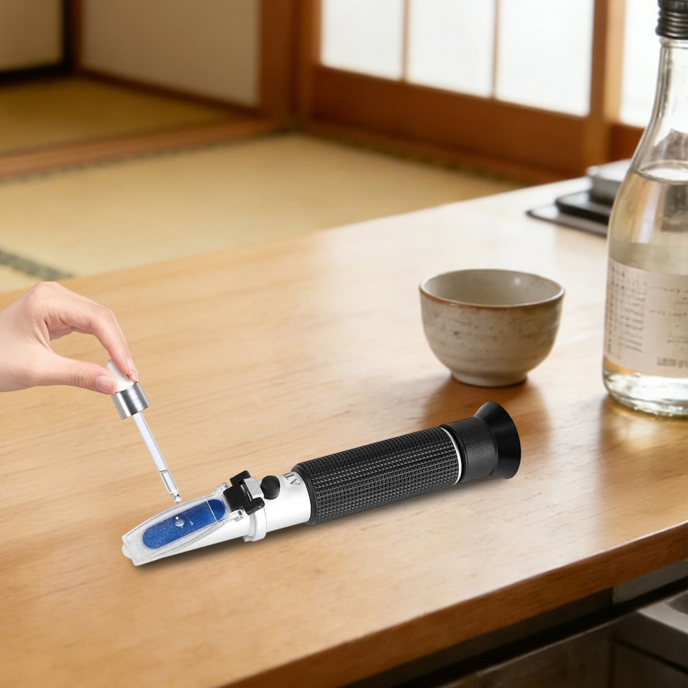 Handheld Refractometer Portable Alcohol Handheld Refractometer 0-80% Black