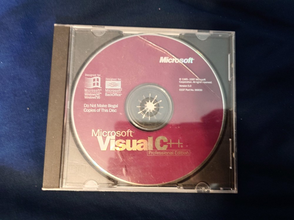 Microsoft Visual C++ 5.0 Professional Edition CD & Case only