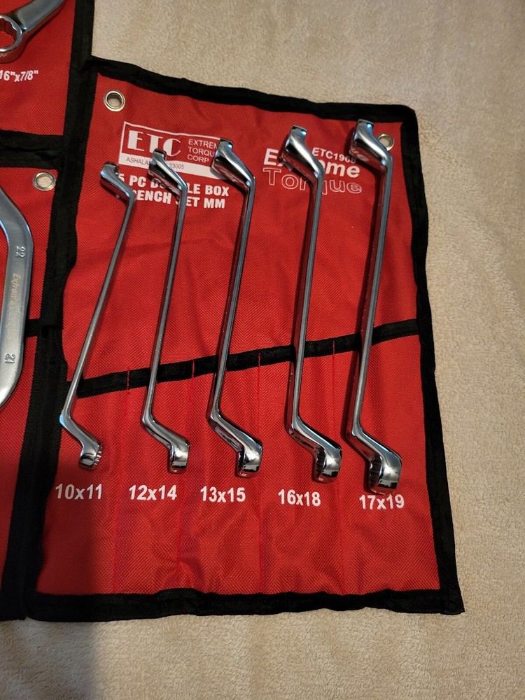 6 Wrench Set SAE Metric C Half Moon S Starter Obstruction Deep Double Box Offset