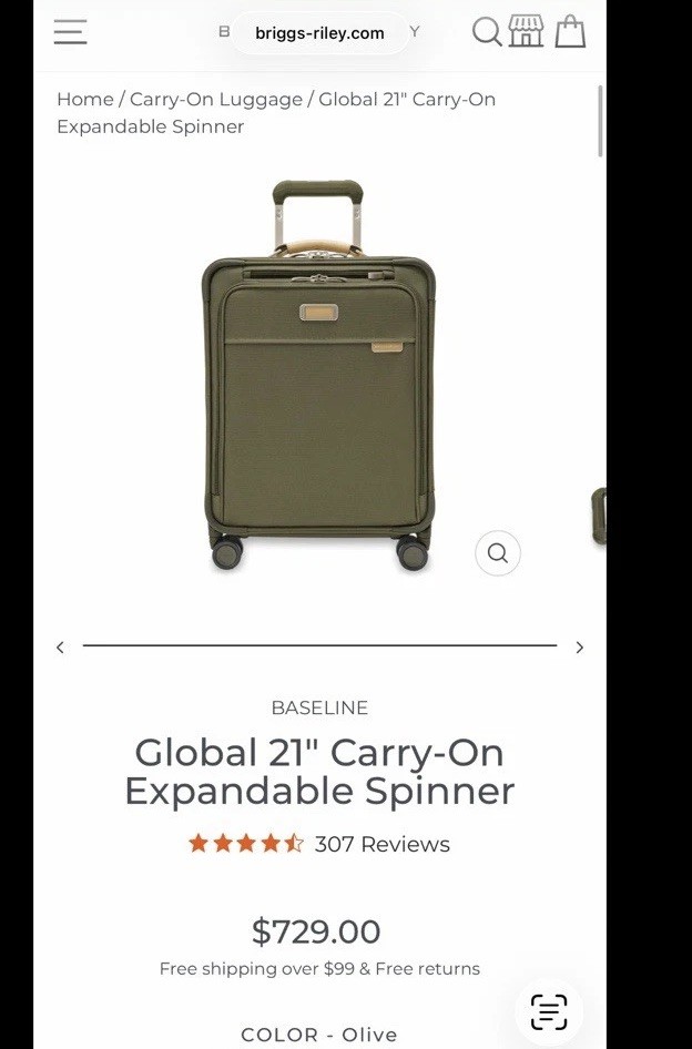 Briggs & Riley 21" Expandable Spinner Carry-On Olive Solid Unisex