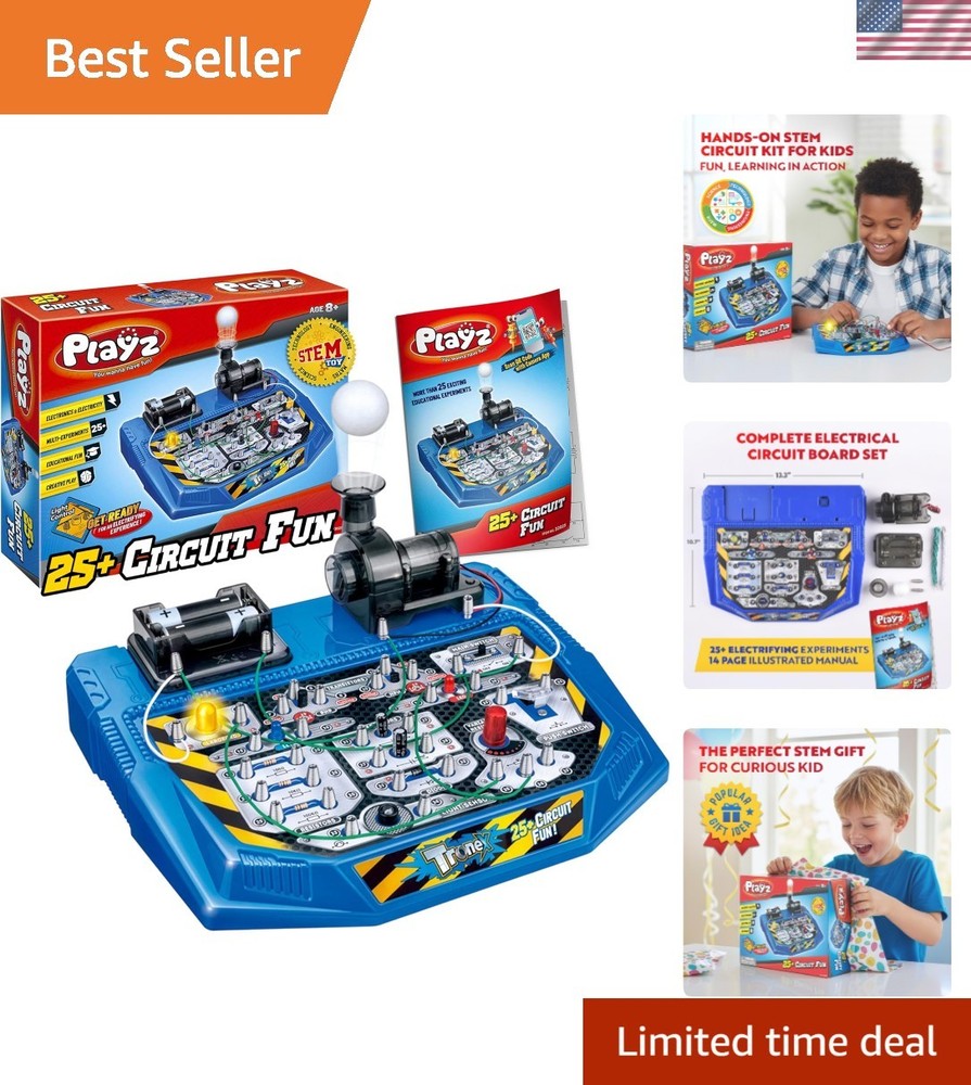 STEM Learning Electrical Circuit Board Kit - 25+ Fun Experiments for Ages 8+