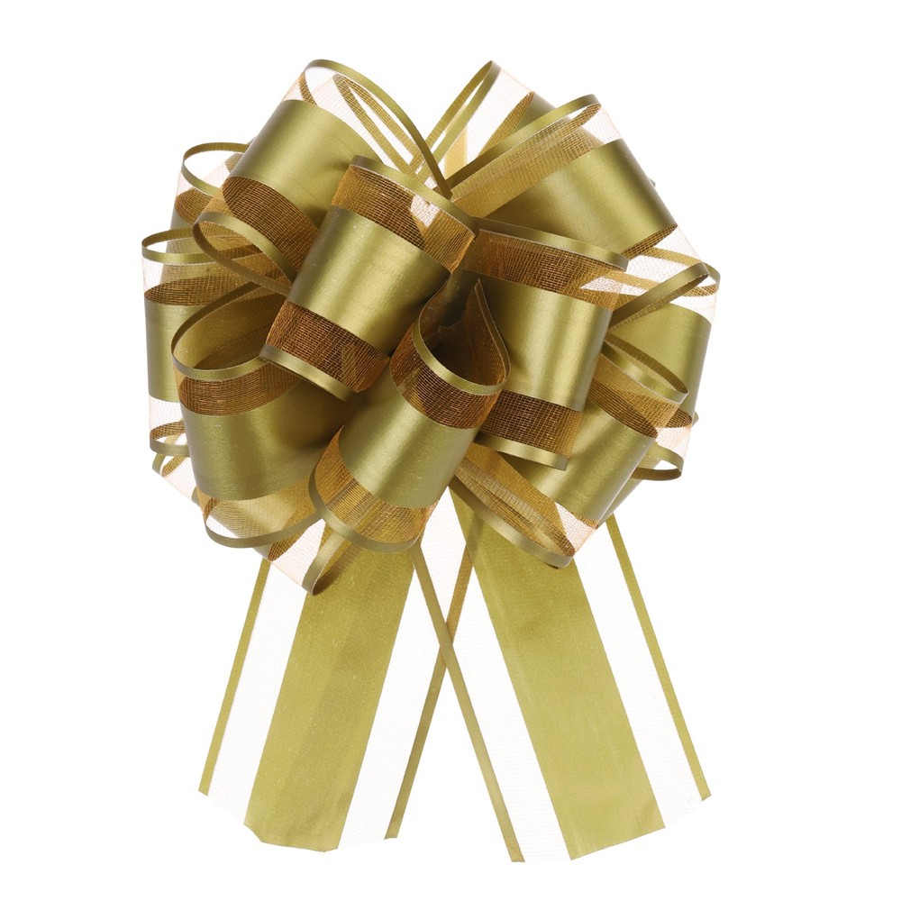 8pcs 4 Inch Large Big Pull Bow Gift Wrapping Ribbon for Presents, Gold