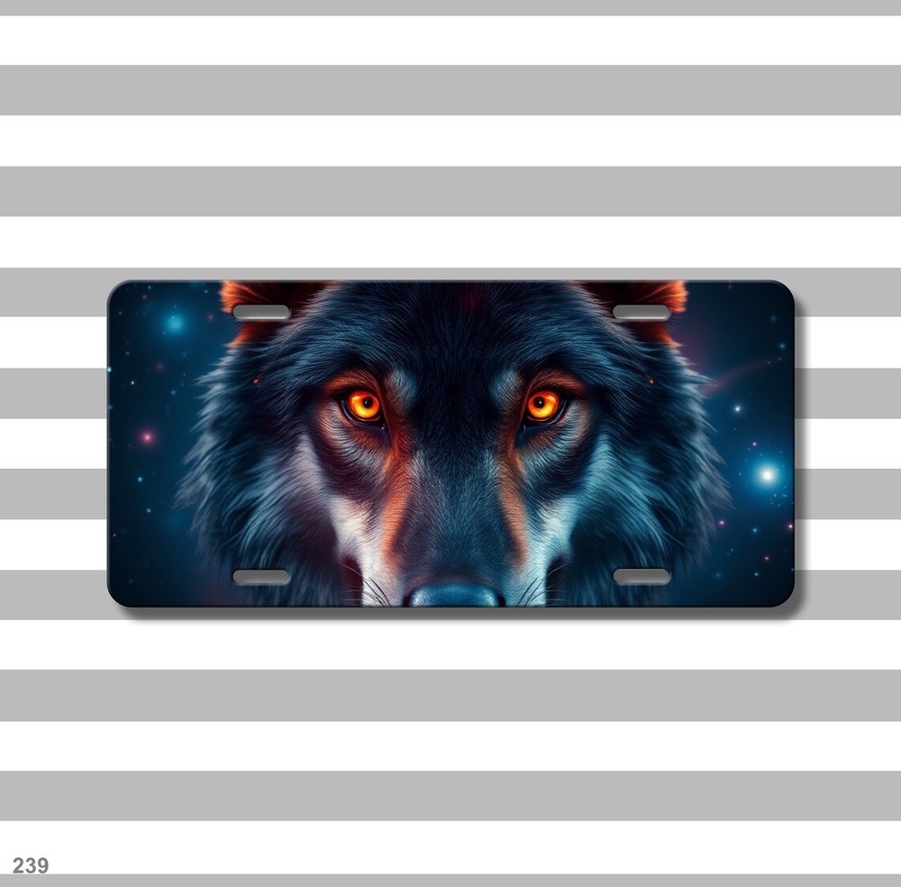 Realistic Wolf License Plate Customizable Front Bumper Plate Holiday Gift