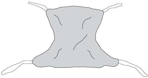 Patient Sling Full Body 58x45 Mesh Commode Opening Large