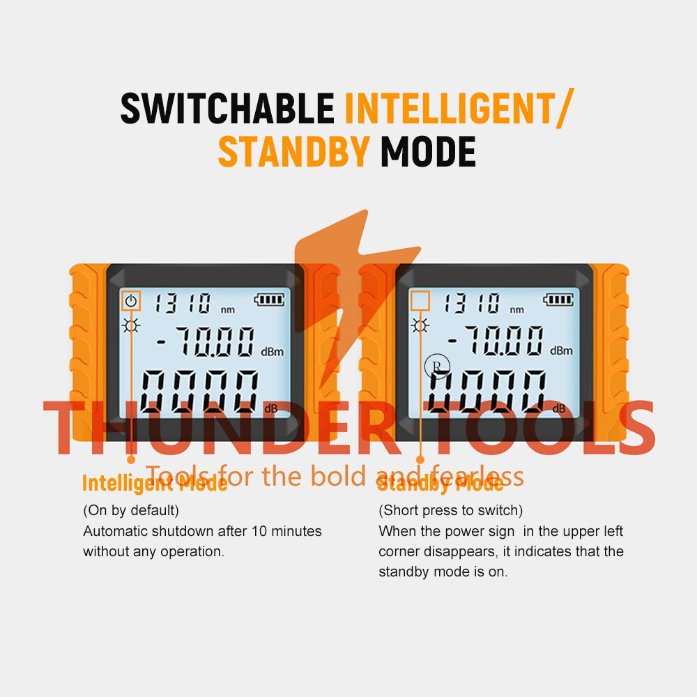 Thunder Tools Handheld Optical Power Meter with 5km Red Light -70~+6dBm