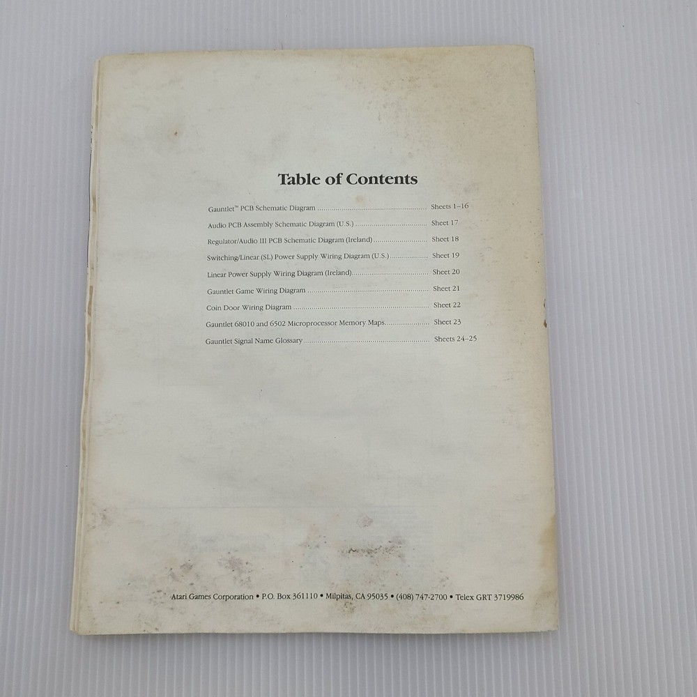 Gauntlet arcade owner's manual