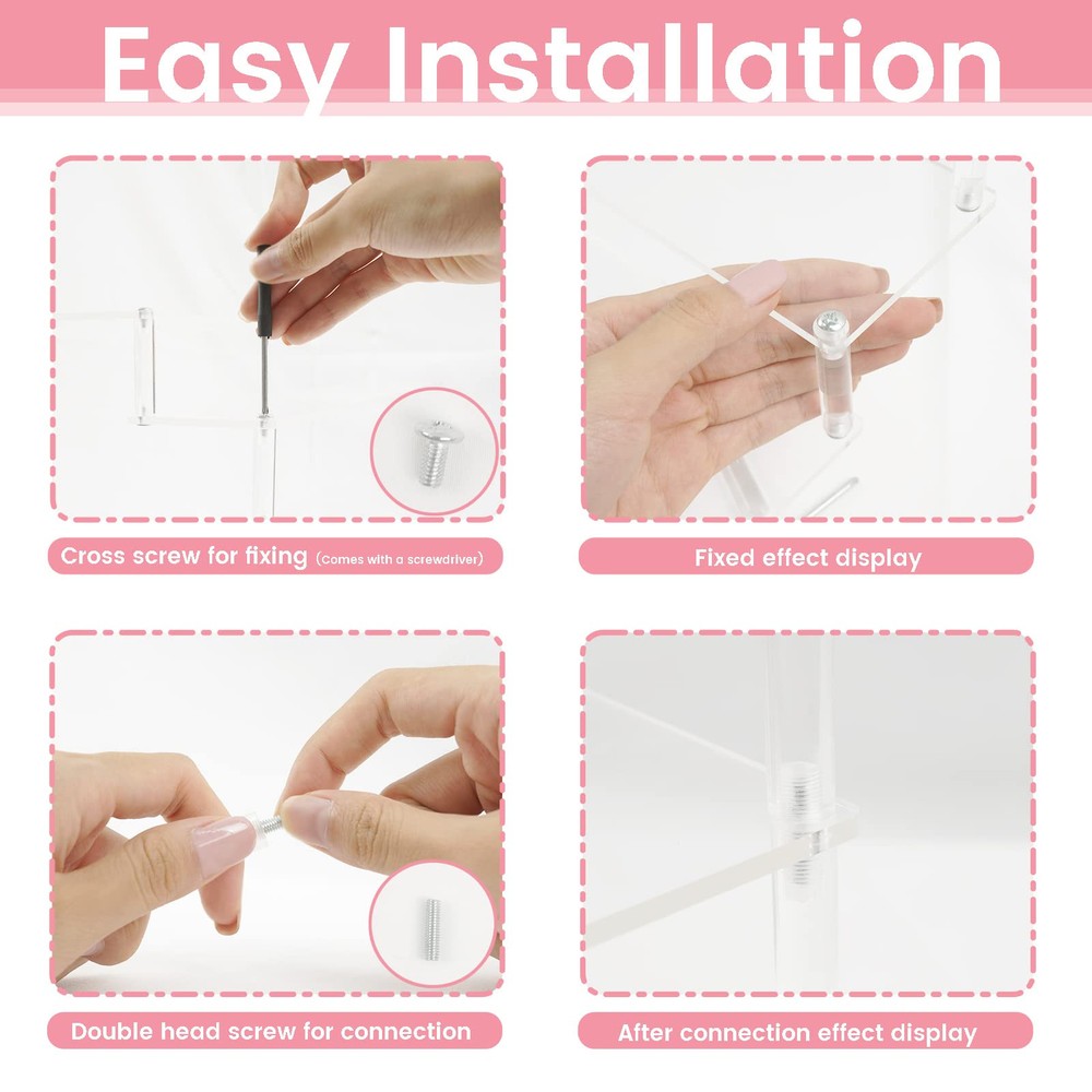 5 Tier Acrylic Stands for Display, Clear Display Stand Risers Shelf for Cupca...