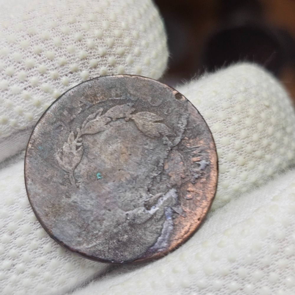 1826 Large Cent Counter Stamped CAST STEEL