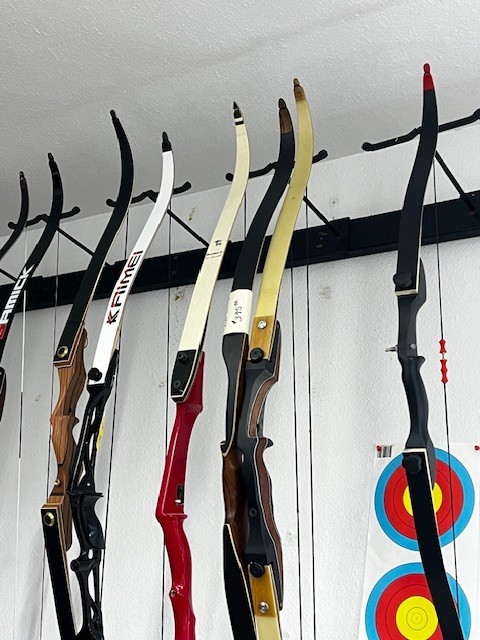 Compound or recurve wall mount bow holder safely displays bows