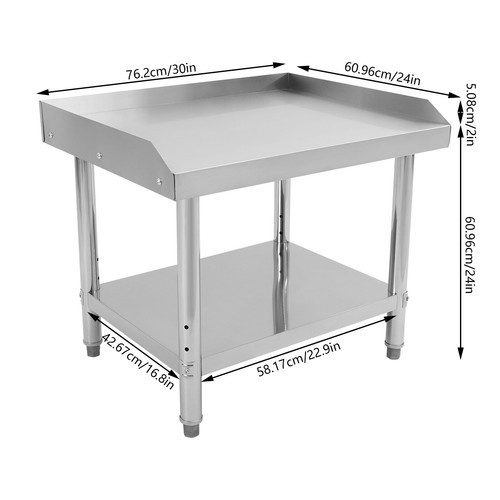 Commercial Work Table Adjustable Work Bench Kitchen Stainless Steel Prep Table