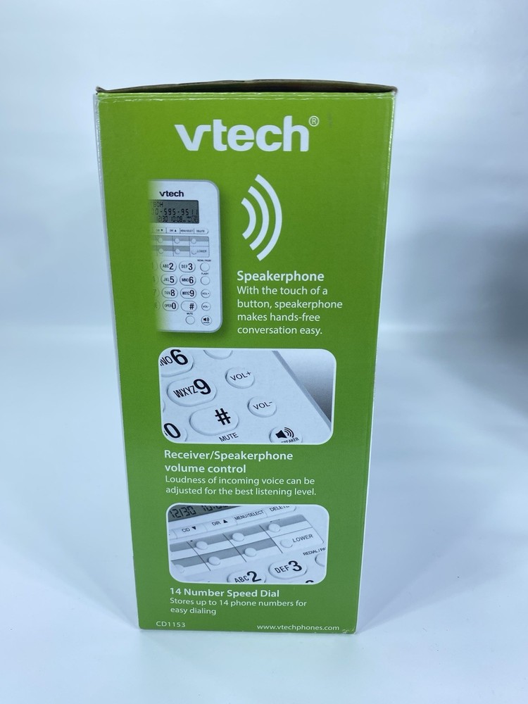 VTech CD1153 Corded Speakerphone With Caller ID White