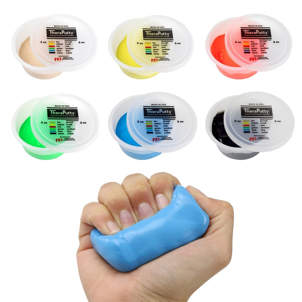 CanDo 102606 Theraputty Plus Hand Exercise Putty Set, 2oz, 6pcs