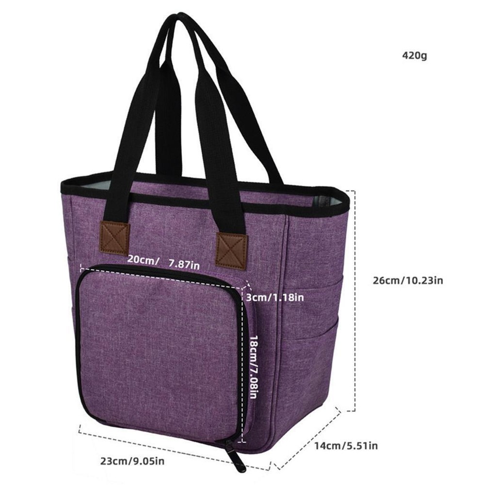 Large Knit Shopping Bag, Yarn Storage Bag for Carrying Projects,