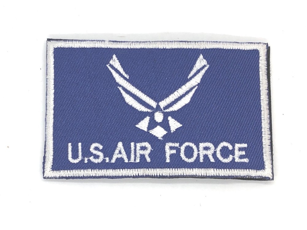 US AIR FORCE iron on Embroyed PATCH hook and loop 3.2x2 inches