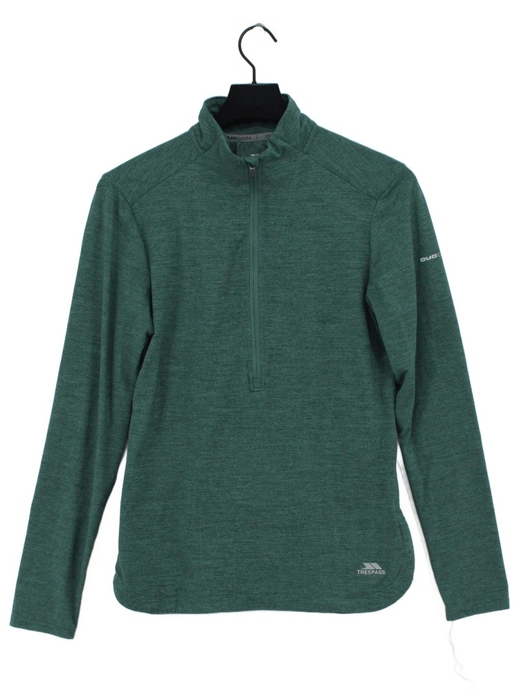 Trespass Men's Loungewear S Green Polyester with Elastane Mock Neck Basic