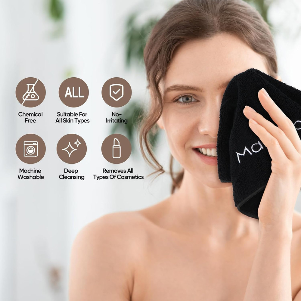 Makeup Remover Cloth 13"x13" Microfiber Face Towel 6 Pack
