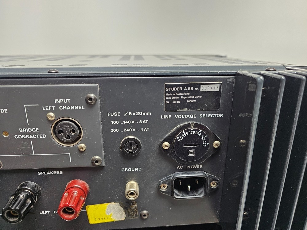 Studer A-68 Power Amplifier Serviced Operational