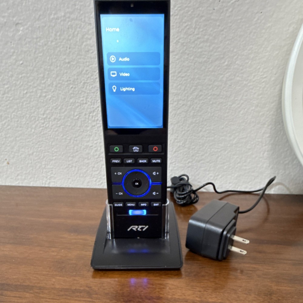RTI Black T4X Touchscreen Wireless Remote Control with Charging Dock