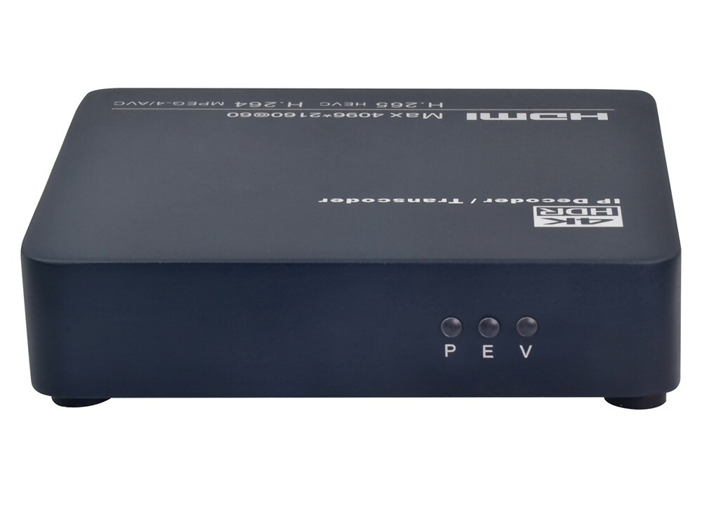 4K HDR IP Video Decoder. SDI and HDMI outputs. HEVC/MPEG H265/H264