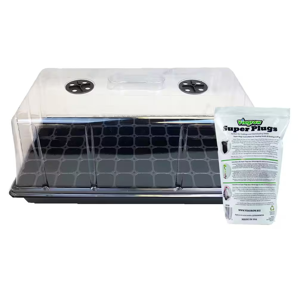 Seedling Germination Kit with Tall 7 In. Dome, Tray, Insert and 100 Seed Starter