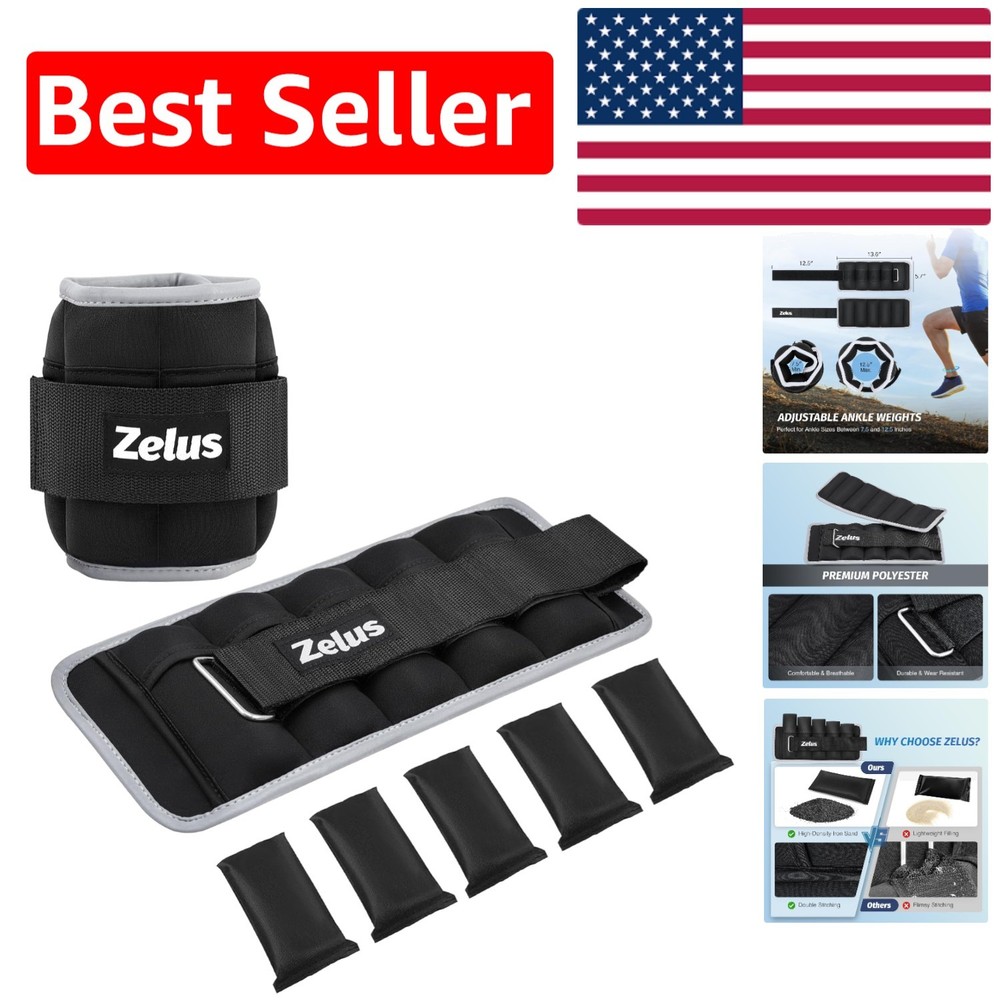 Adjustable Ankle Weights Set | 2-10 lbs | Customizable Resistance for Workouts