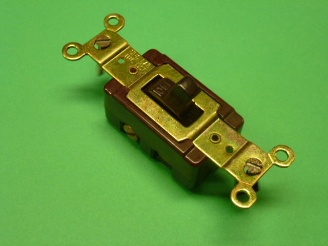 NOS! Eagle or Cooper SINGLE POLE QUIET TOGGLE SWITCH, #1238B, BROWN