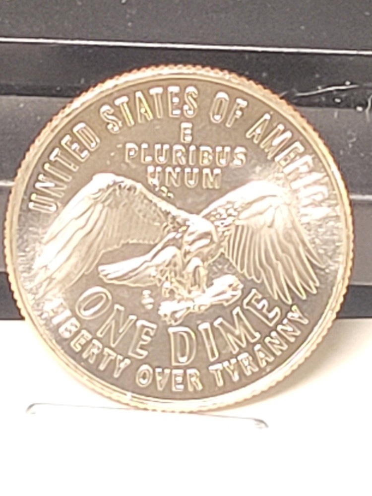 1976-2026 P SemiQ Emerging Liberty dime error die break and chip