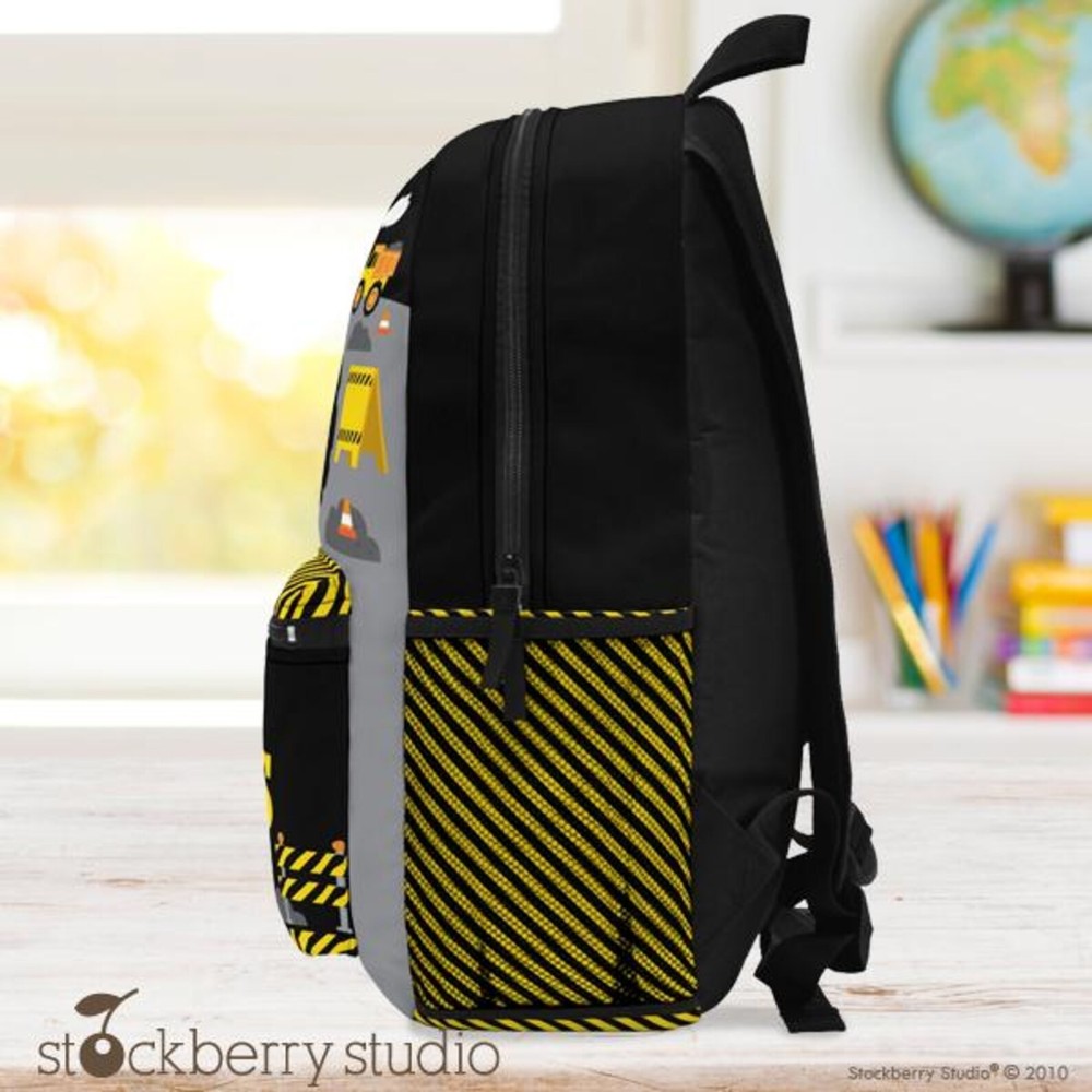Construction Backpack Personalized Name Kids Back to School Custom Dump Truck
