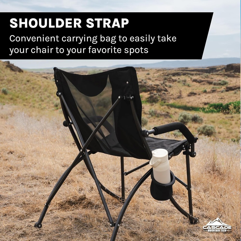 Heavy Duty Folding Camp Chair Black