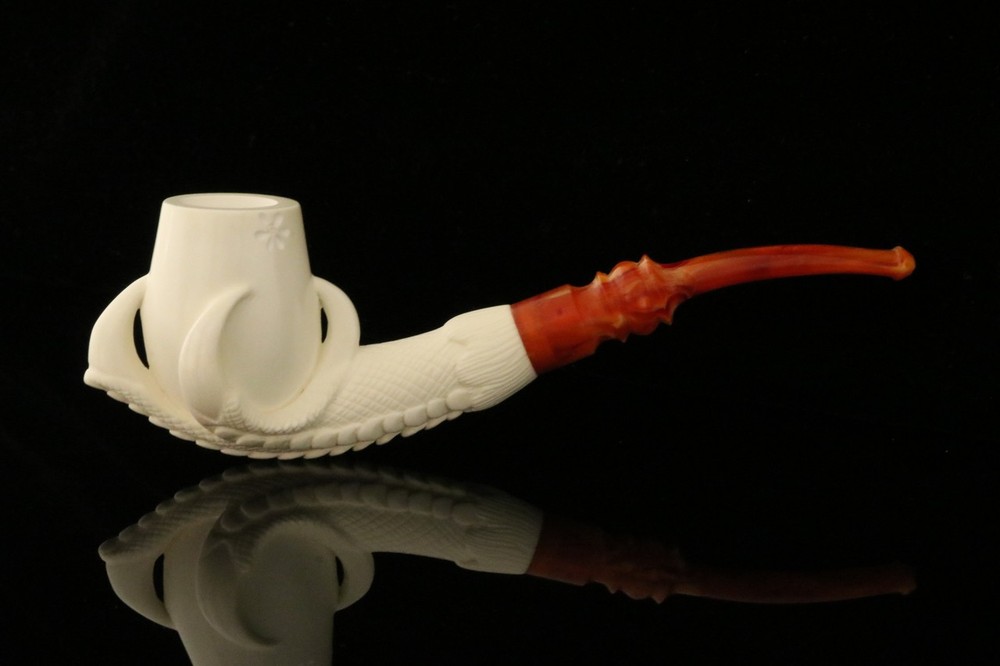 srv - Eagle's Claw Block Meerschaum Pipe with fitted case M3894