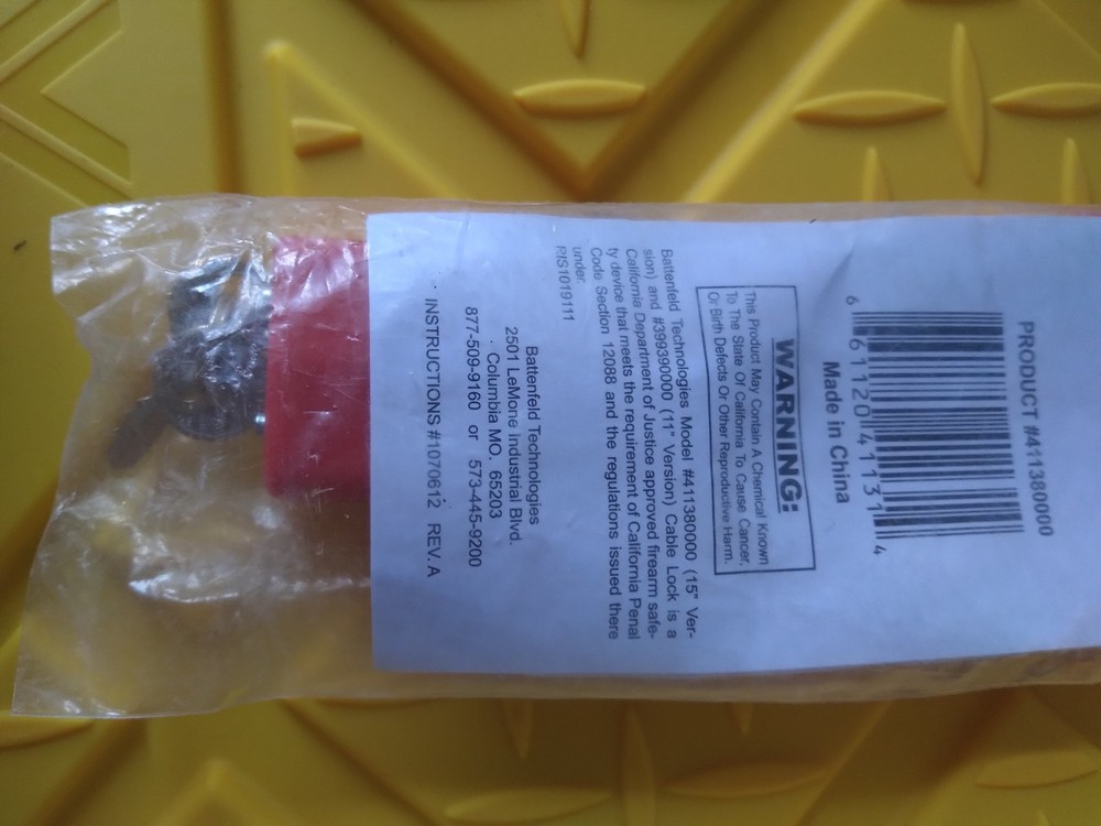 Lockdown 15 Inch Cable Lock Gun Keys Included RED