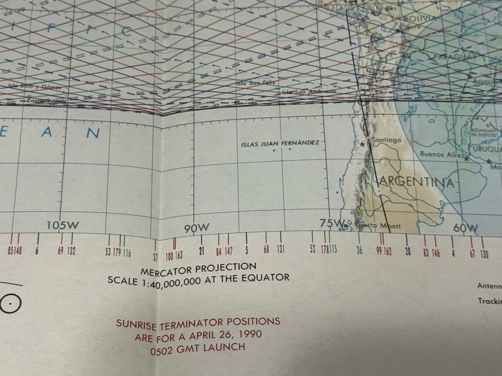 STS-35 MISSION CHART NASA Space Shuttle Mission Chart Orbit 1-192