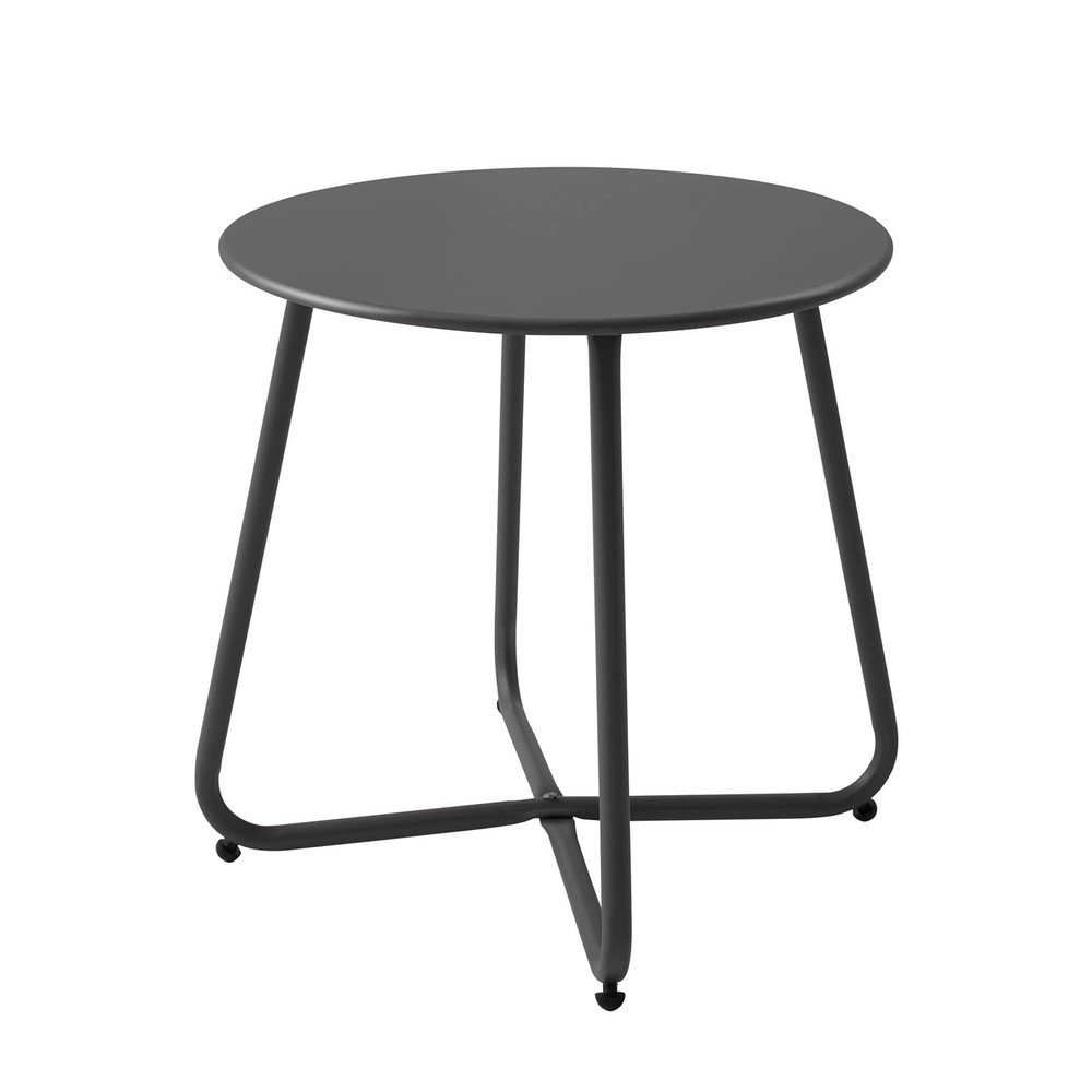 Round Metal Outdoor Side Table Waterproof Patio