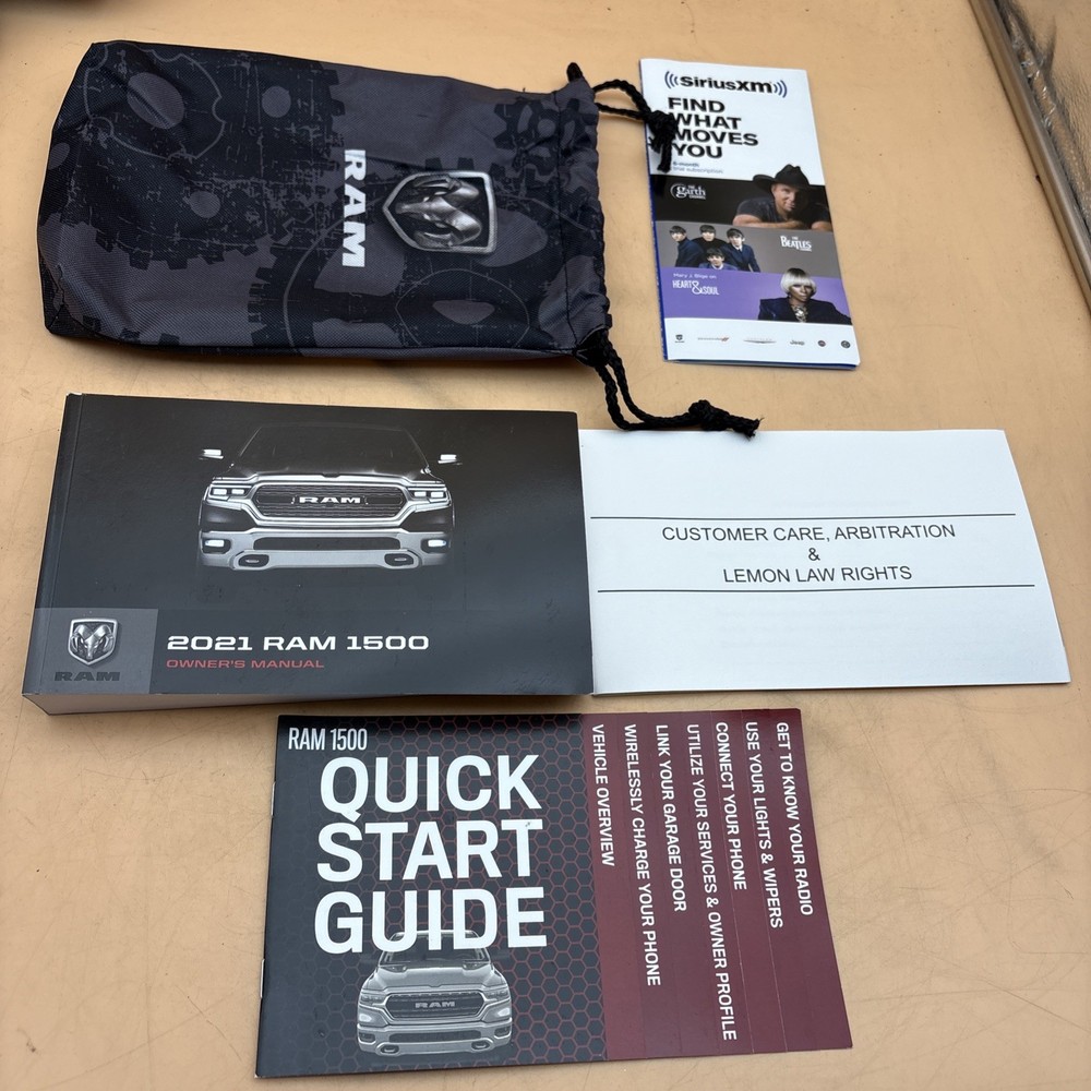2021 Dodge Ram 1500 Owners Manual Quick Reference Guide With Canvas Bag