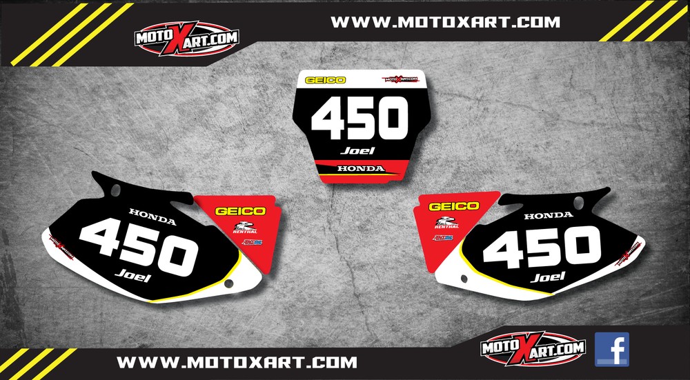 CUSTOM DESIGNED Number Plate Graphics For Honda CR 250