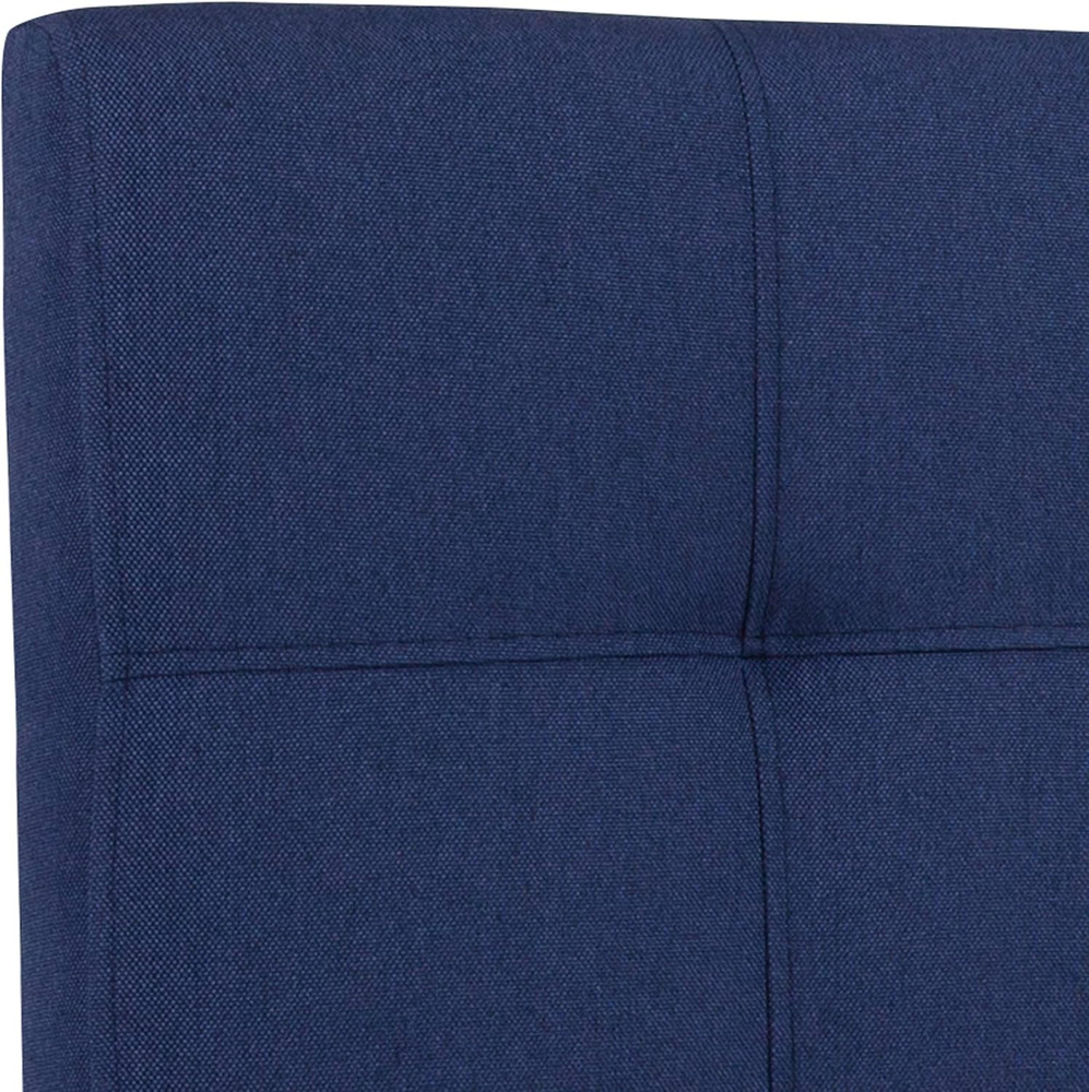 Quilted Tufted Upholstered Full Size Headboard in Navy Fabric