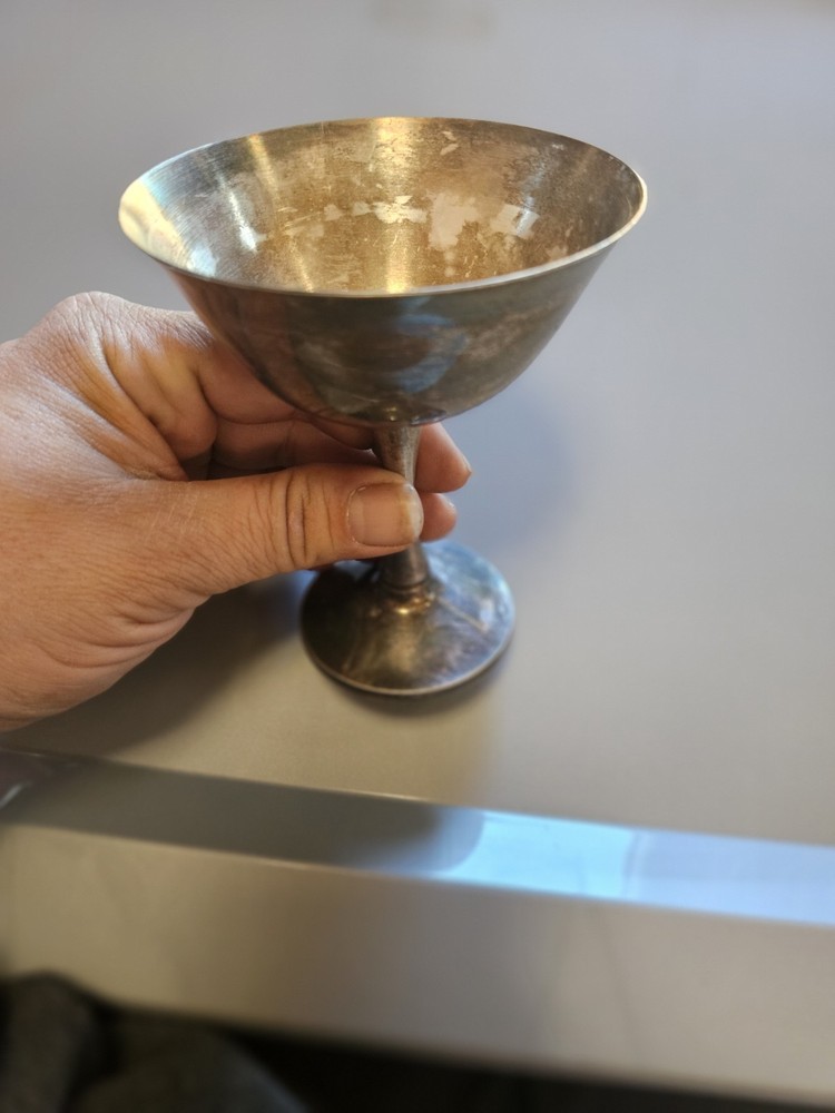 vintage silver-plated champagne goblet