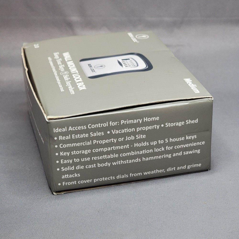 Iron Lock Portable Key Lock Box 4-Digit Combination Safe Medium 2.0 New