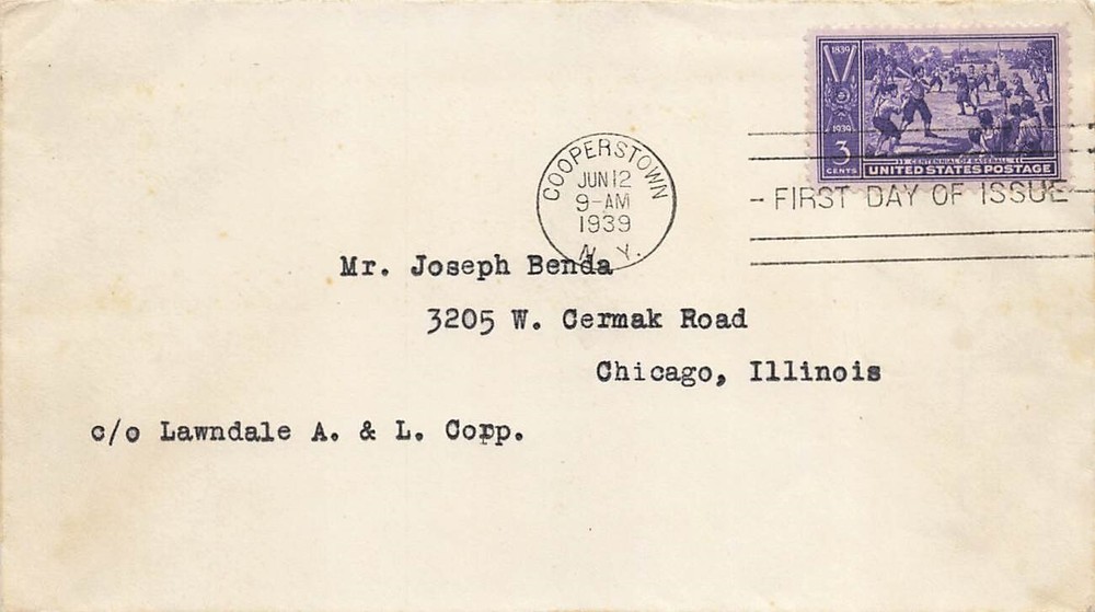 855 3c BASEBALL CENTENNIAL - Uncacheted a