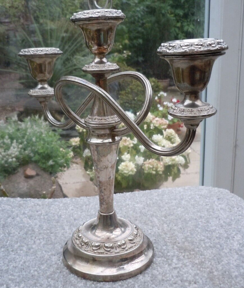 Silver Plated 3 arm Candelabra by Ianthe.