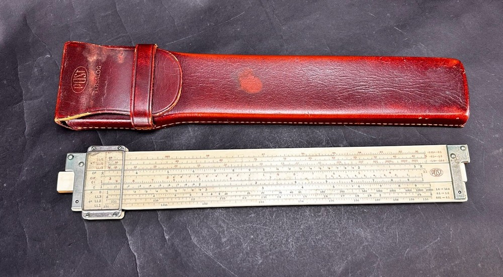 Vintage Post Versalog 1460 Slide Rule with Leather Case