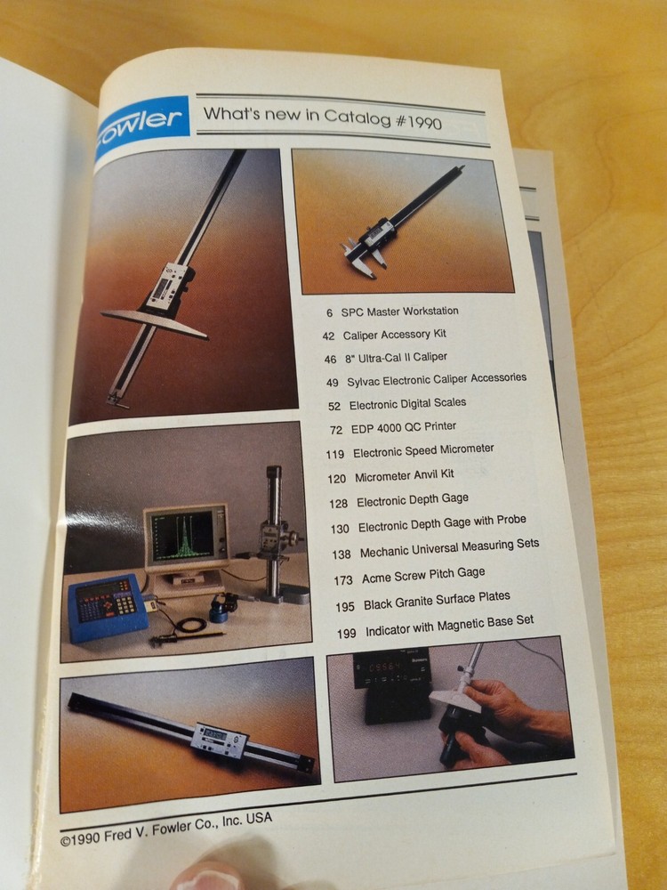 Fowler Quality Measuring Instruments & Precision Tools Catalog (c) 1990, 520 pgs