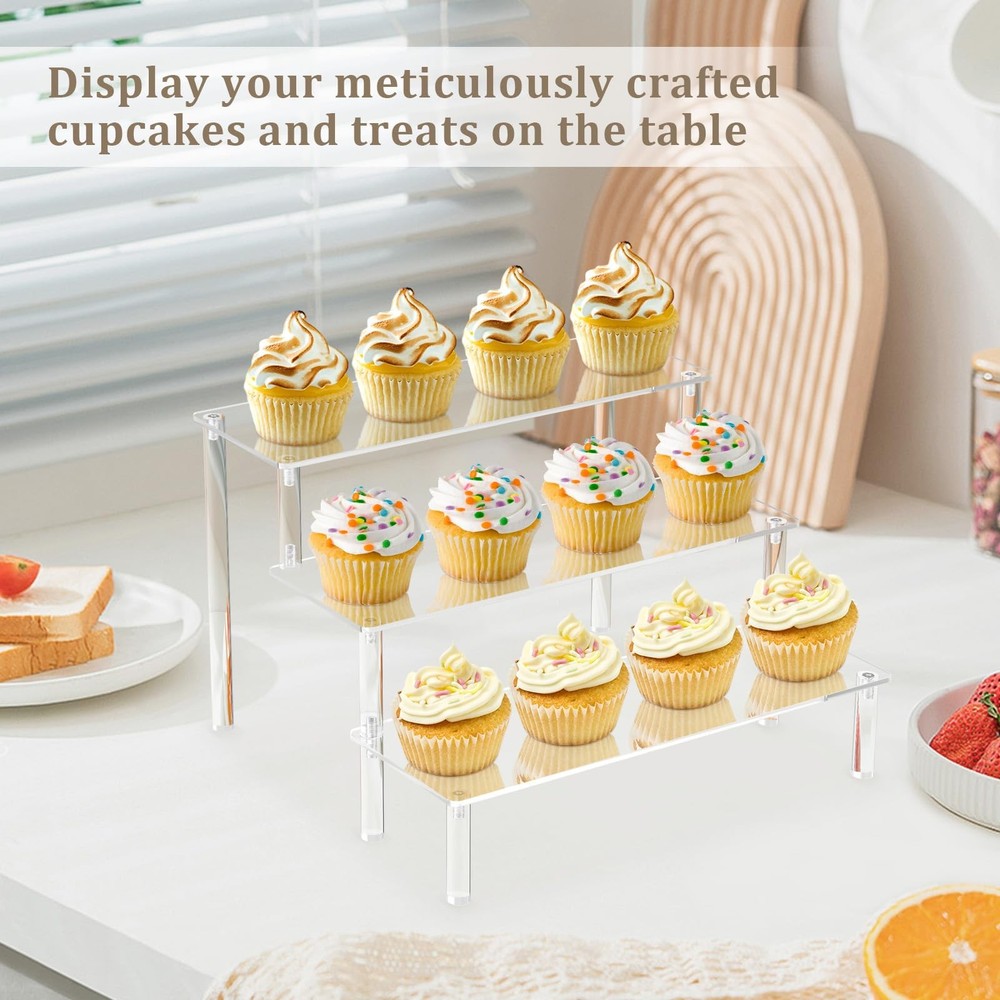 Acrylic Riser,Clear Display Risers Stand Perfume Organizer Cologne Acrylic Sh...