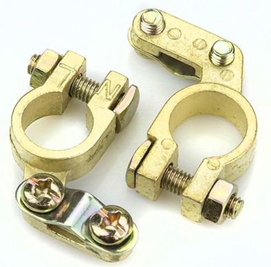Pair of START Brass Universal Car Battery Clamps