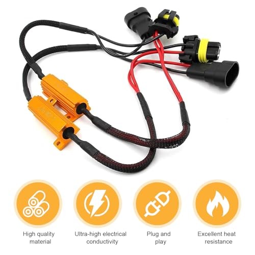 2 PCS 9006/HB4 LED Load Resistor Kit, 50W 6 Ohm Anti-Flicker Error Decoder,